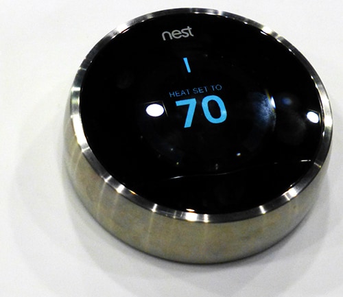 A nest thermostat in a smart house